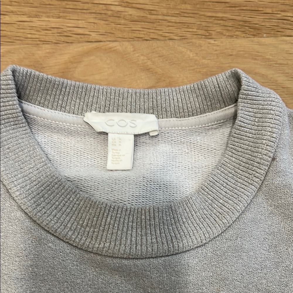 COS Men's Light Gray Crewneck Sweater